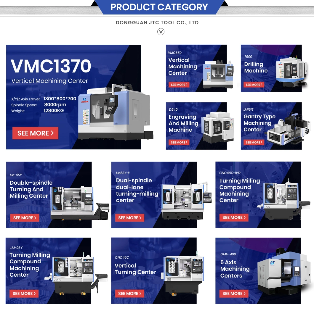 Jtc Tool 350 Table Travel Z mm Mill Turn Center Manufacturers Vmc1370 Moving Column Machining Center China Vertical Milling