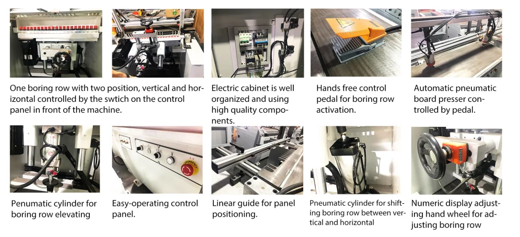 One Row Drilling Machine with Horizontal and Vertical Positions / Woodworking Machinery / Boring Machine / Power Tools